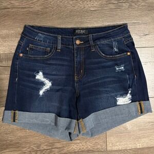 Judy Blue Dark Blue Distressed Jean Shorts